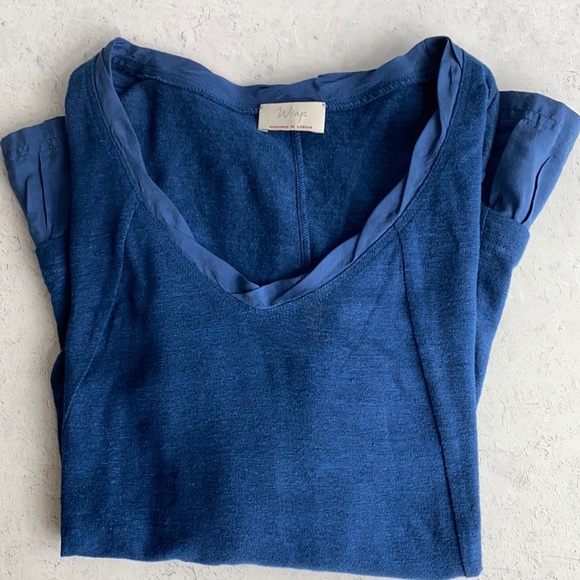 Wrap 100% Linen Tunic Top Sz 8 - Picture 2 of 5